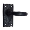 "Jehoiachin" Black Iron Door Handle with Plate 